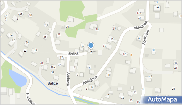 Balice, Sadowa, 7, mapa Balice