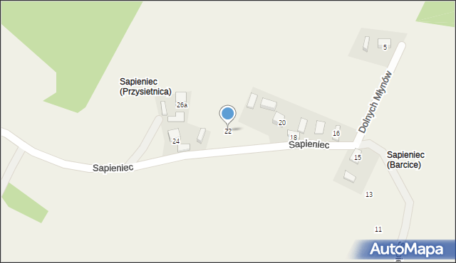 Barcice, Sapieniec, 22, mapa Barcice