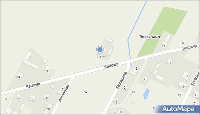 Baszkówka, Sadowa, 6, mapa Baszkówka