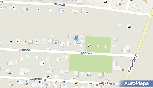 Bełchatów, Sadowa, 12A, mapa Bełchatów