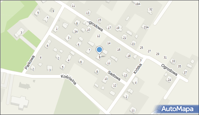 Besko, Sadowa, 9, mapa Besko