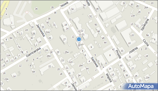 Biała Podlaska, Sadowa, 10, mapa Białej Podlaskiej