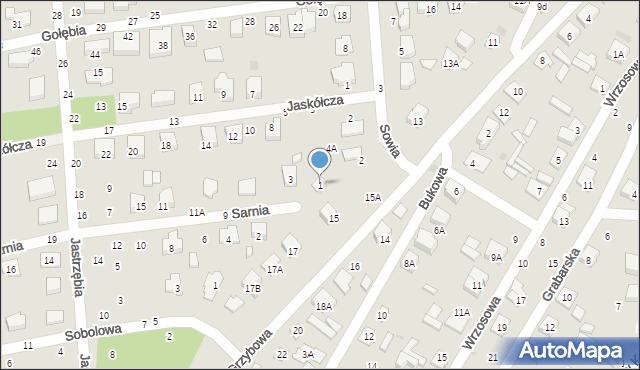 Biała Podlaska, Sarnia, 1, mapa Białej Podlaskiej