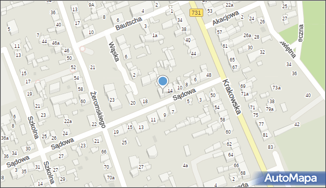 Białobrzegi, Sądowa, 16, mapa Białobrzegi