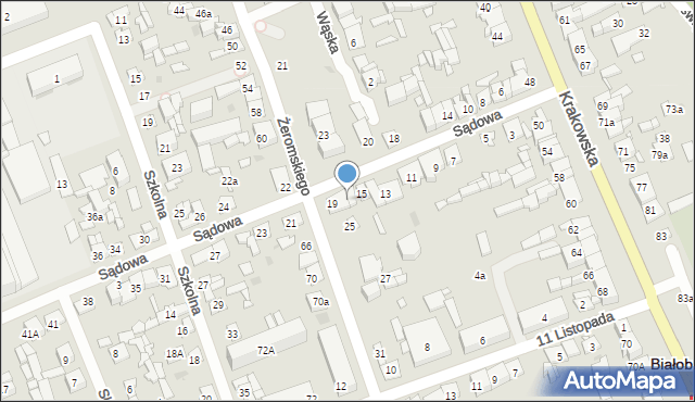 Białobrzegi, Sądowa, 17, mapa Białobrzegi