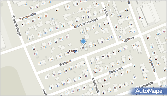 Białobrzegi, Sądowa, 56, mapa Białobrzegi