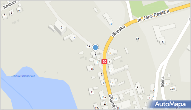 Biały Bór, Sądowa, 5, mapa Biały Bór