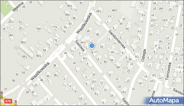 Białystok, Sadowa, 3, mapa Białegostoku