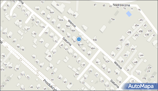 Białystok, Saturna, 52, mapa Białegostoku