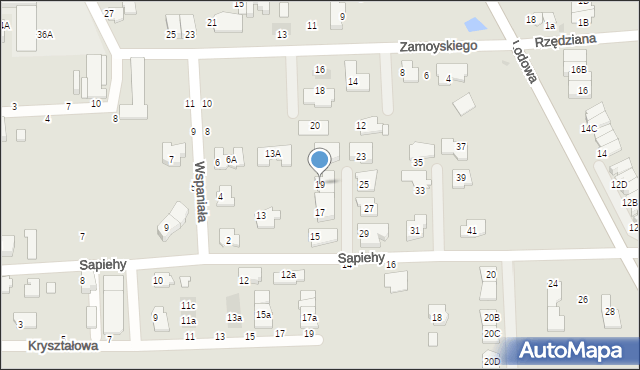 Białystok, Sapiehy Pawła, 19, mapa Białegostoku