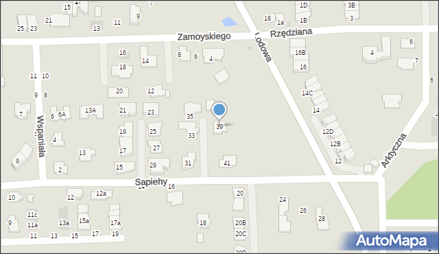 Białystok, Sapiehy Pawła, 39, mapa Białegostoku