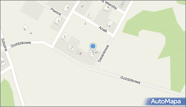 Bielkowo, Sasankowa, 1, mapa Bielkowo