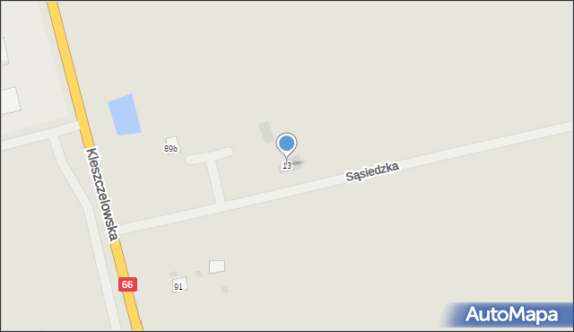 Bielsk Podlaski, Sąsiedzka, 13, mapa Bielsk Podlaski