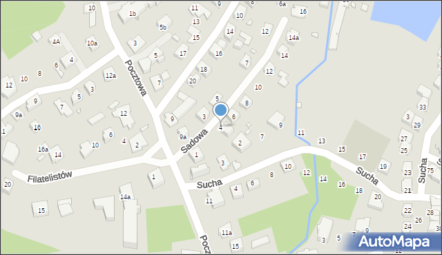 Bielsko-Biała, Sadowa, 4, mapa Bielsko-Białej