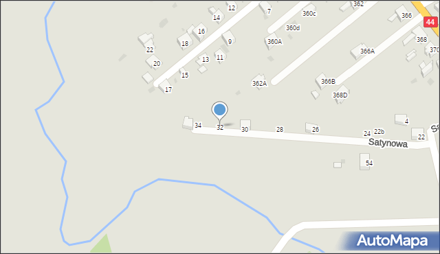 Bieruń, Satynowa, 32, mapa Bieruń