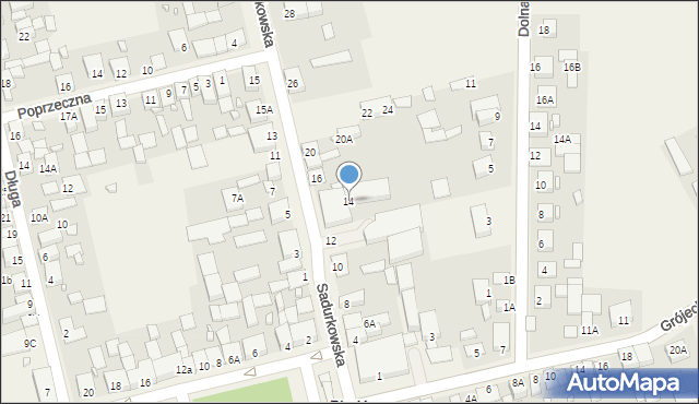 Błędów, Sadurkowska, 14, mapa Błędów