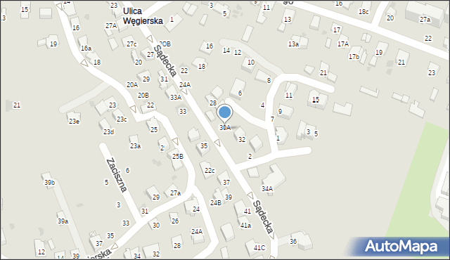 Bochnia, Sądecka, 30A, mapa Bochni