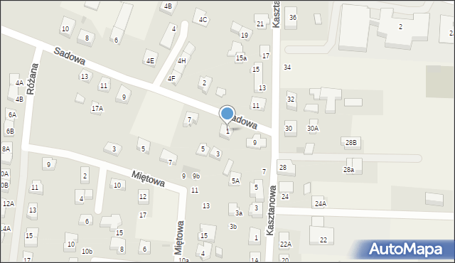 Borkowo, Sadowa, 1, mapa Borkowo