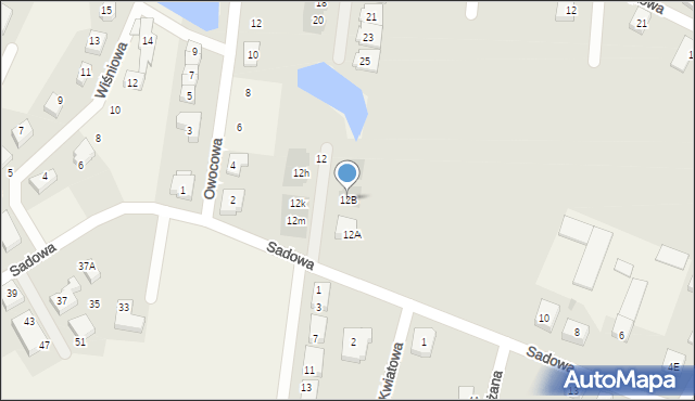Borkowo, Sadowa, 12B, mapa Borkowo