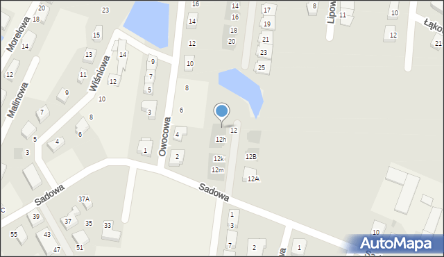 Borkowo, Sadowa, 12f, mapa Borkowo