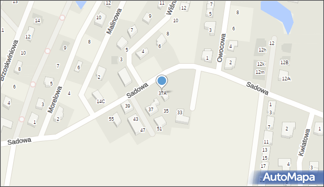 Borkowo, Sadowa, 37A, mapa Borkowo