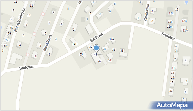 Borkowo, Sadowa, 45, mapa Borkowo