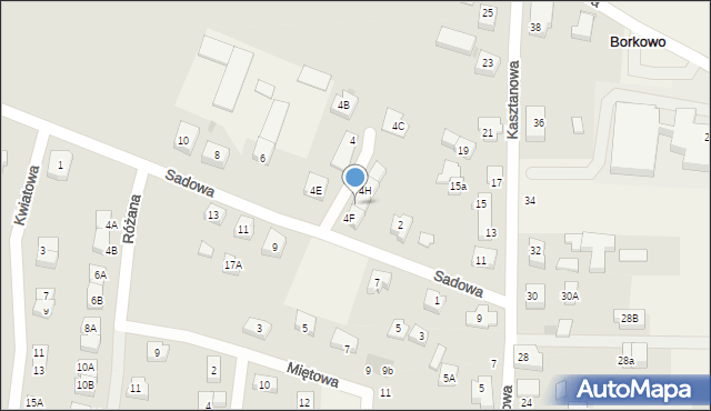 Borkowo, Sadowa, 4G, mapa Borkowo
