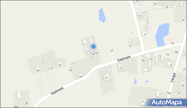 Brzeźno, Sadowa, 12, mapa Brzeźno