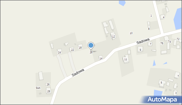 Brzeźno, Sadowa, 16, mapa Brzeźno