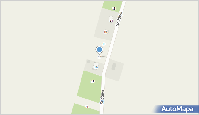 Budziszewice, Sadowa, 17, mapa Budziszewice