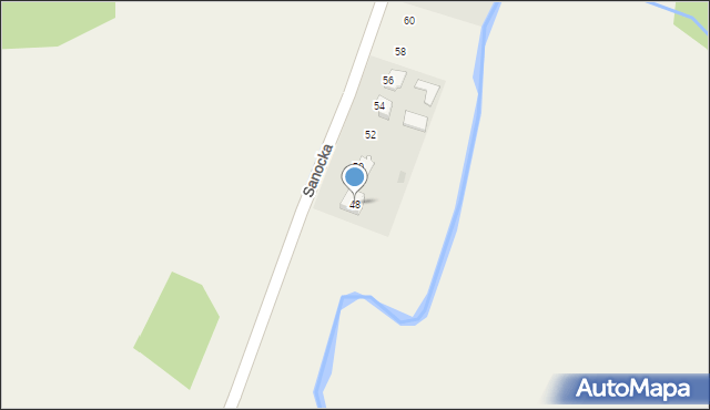 Bukowsko, Sanocka, 48, mapa Bukowsko