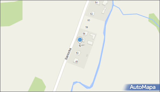 Bukowsko, Sanocka, 52, mapa Bukowsko