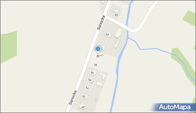 Bukowsko, Sanocka, 60, mapa Bukowsko