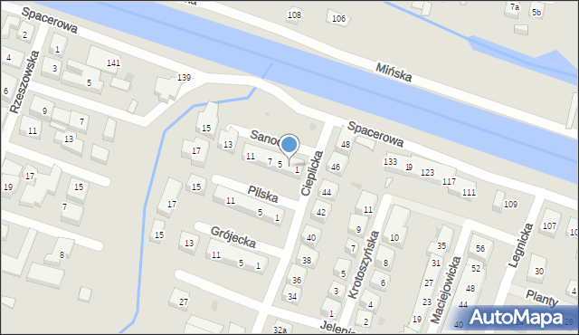 Bydgoszcz, Sanocka, 3, mapa Bydgoszczy