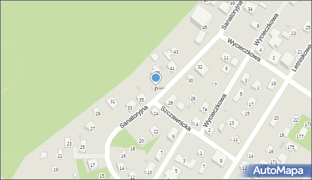 Bydgoszcz, Sanatoryjna, 37, mapa Bydgoszczy