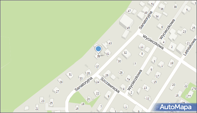 Bydgoszcz, Sanatoryjna, 39, mapa Bydgoszczy