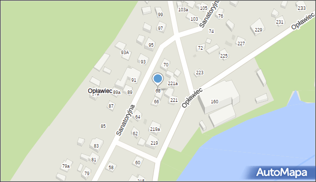 Bydgoszcz, Sanatoryjna, 68, mapa Bydgoszczy