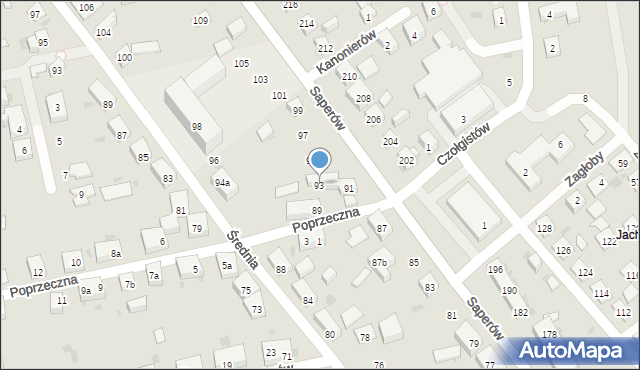 Bydgoszcz, Saperów, 93, mapa Bydgoszczy