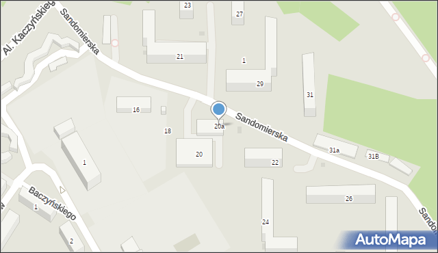 Bydgoszcz, Sandomierska, 20a, mapa Bydgoszczy