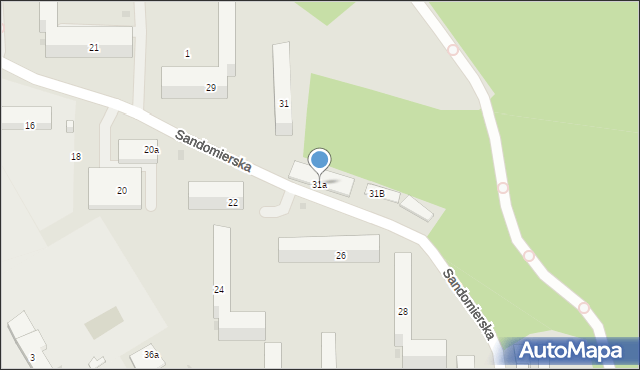 Bydgoszcz, Sandomierska, 31a, mapa Bydgoszczy