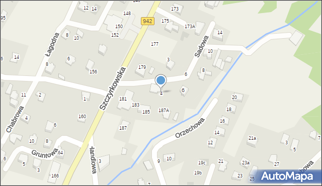 Bystra, Sadowa, 4, mapa Bystra