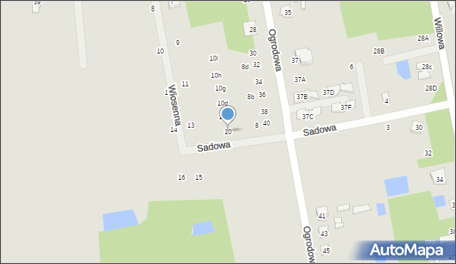 Cegłów, Sadowa, 10, mapa Cegłów