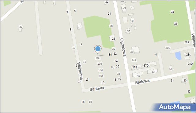 Cegłów, Sadowa, 10j, mapa Cegłów