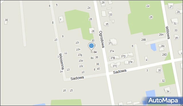 Cegłów, Sadowa, 8c, mapa Cegłów