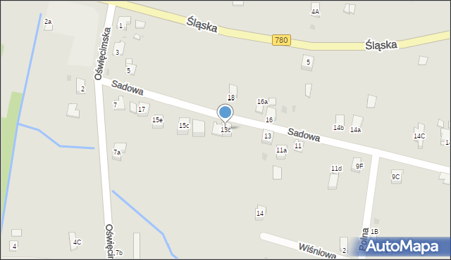 Chełmek, Sadowa, 13c, mapa Chełmek