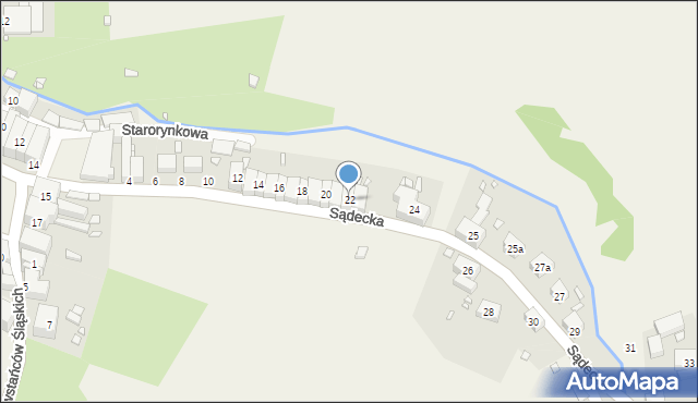 Chełmsko Śląskie, Sądecka, 22, mapa Chełmsko Śląskie