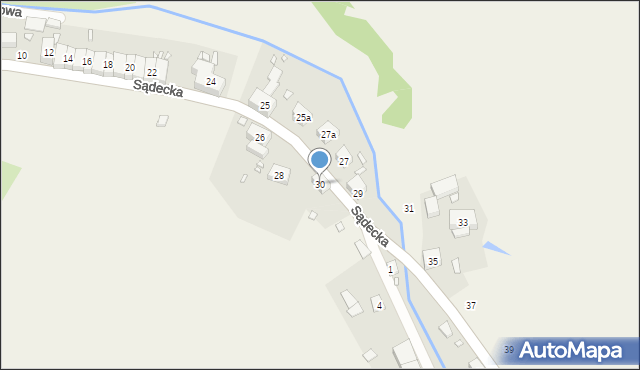 Chełmsko Śląskie, Sądecka, 30, mapa Chełmsko Śląskie