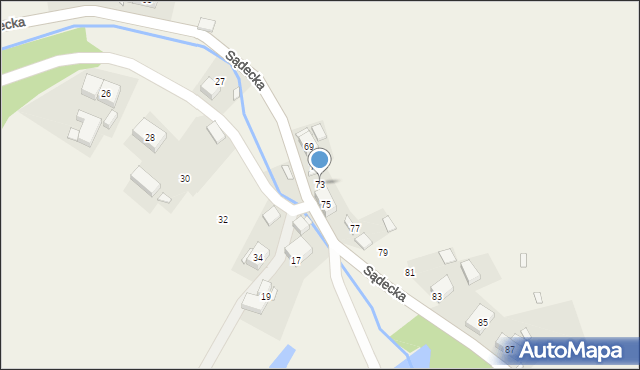 Chełmsko Śląskie, Sądecka, 73, mapa Chełmsko Śląskie