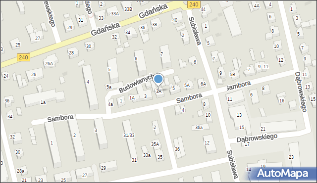 Chojnice, Sambora, 3A, mapa Chojnic