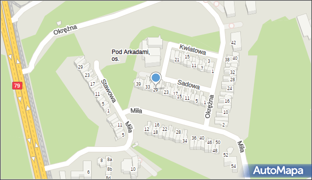 Chorzów, Sadowa, 29, mapa Chorzów